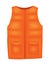 Workwear uniform element. Orange warning vest as uniform. Protective clothing or safety equipment. Construction workers