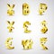 World 3d gold world currency on white background, vector