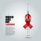 World Aids Day concept. Red ribbon.