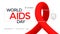 World Aids Day poster design with red shape