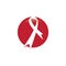 World AIDS day red ribbon logo symbol design template icon.