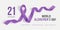 World Alzheimer`s day banner with ribbon