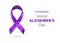 World Alzheimers Day with purple awareness ribbon