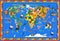 World animals plasticine colorful kids 3d map