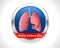 World asthma day badge with lungs - vector eps 10