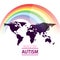 World Autism Awareness Day. Vector world pride day. Emblem made from puzzle pieces and autism colors