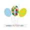 World Autism Day. Ð¡olorful balloon made of puzzle pieces. Three balloons isolated on white background. Vector illustration.