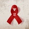 World Awareness AIDS Day. Realistic red Ribbon