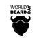 World beard day. Greeting card with beard and mustache. Postcard icon