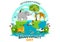World Biodiversity Day Vector Illustration with Biological Diversity, Earth and the Various Animal in Nature Flat Cartoon