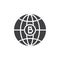 World bitcoin money vector icon