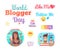 World Blogger Day Cake with Candles Set Vector