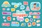 World Blogger Day Follow Me Button Set Vector