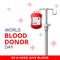 World Blood donor Day, 14th June Illustration Of Blood Donation Concept Design for Banner and Flyer.