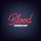 World Blood Donor Day. Neon lettering Blood Donor Day