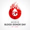 World Blood Donor Day with red bubble plasma drop