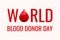 World Blood Donor Day - red paper cut blood drop