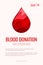 World Blood Donor Day - red paper cut blood drop