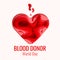 World Blood Donor Day - red paper cut heart