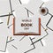 World book day vector, paper collision illustration and book and coffee and other tools image