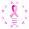 World Breast Cancer Day. Pink ribbon against breast cancer. Vector illustration on isolated background.