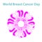 World Breast Cancer Day. Pink ribbon against breast cancer. Vector illustration on isolated background.