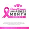 World Breast Cancer poster. web banner. Breast Cancer Awareness Pink Ribbon.