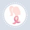 World breast cancer woman head pink ribbon icon healthcare medical service logo medicine and health symbol flat