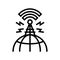 world broadcasting news antenna line icon vector illustration