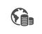 World budget simple icon. Internet financial trade sign. Vector