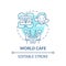 World cafe blue concept icon