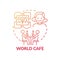 World cafe red gradient concept icon