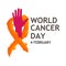 World cancer day 4 february text with ribbon tree. Vector illustration concept for world cancer day