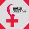 World cancer day illustration. World cancer awareness day.