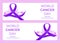 World cancer day purple ribbon horizontal banner template