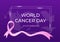 World Cancer Day with Ribbon Flat Vector Illustration. Inform the Public About Disease Awareness on February 4th Through Campaign