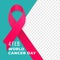 World Cancer Day twibbon template vector illustration design with transparent photo space for social media solidarity campaign