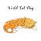 World Cat Day. International holiday. Vector illustration