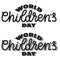 World children s day - text writing hand-lettering