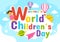 World Children\\\'s Day Vector Illustration on 20 November with Kids and Rainbow in Children Celebration Bright Sky Blue