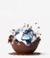 world chocolate day greeting social media post with molten chocolate earth and copy space background. Ai generation