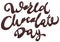 World Chocolate Day. Lettering text for greeting card