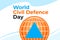 World Civil defense Day organization is celebrated on March 1. Banner, poster for social media, websites. Logo of the organization