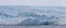 World climate change problems. Melting glacier. Antarctica amazing white frozen blue landscape.