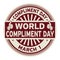 World Compliment Day rubber stamp
