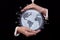 World connection, globe in the hands of a businessman, Internet technologies for online work and communication of people around th