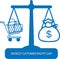World Consumer Rights Day blue vector icon.