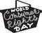 World consumer rights day lettering on a basket silhouette