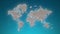 World country map with zoom in Realistic Clouds Fly Through. camera zoom in sky effect on world map. Background Suitable for