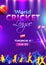 World Cricket League Live template on purple background.